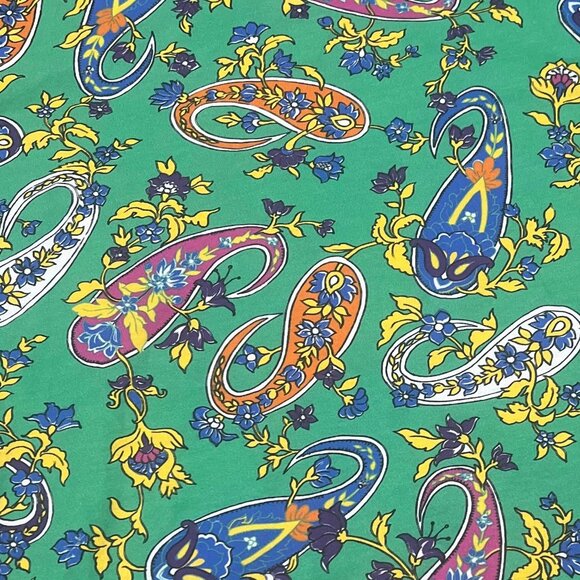 Ralph Lauren Purple Label Paisley Print Long Sleeve Top Green Women's Size XS - Picture 6 of 6